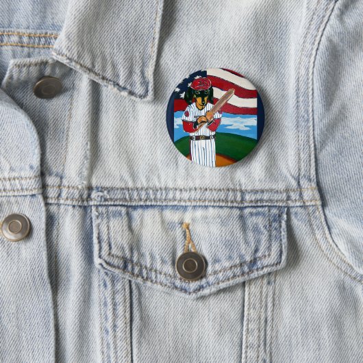 Baseball Dackel Button (Beispiel)