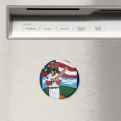 Baseball Dackel Magnet (In Situ (Geschirrspüler))