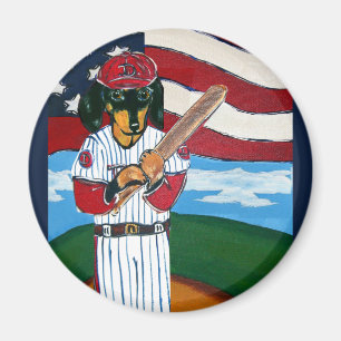 Baseball Dackel Magnet