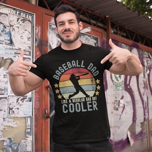 Baseball Dad Like a Regular Dad But Cooler Funny  T-Shirt