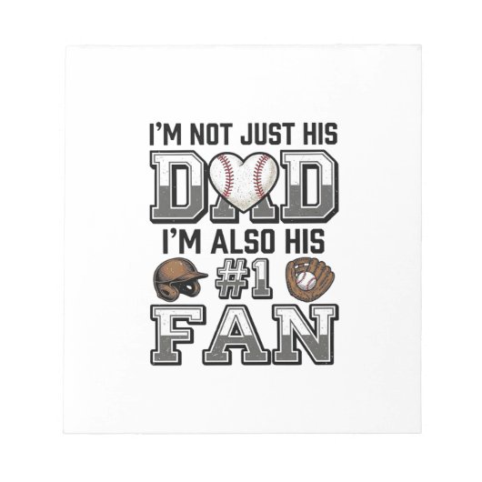 Baseball Dad Number 1 Fan Vintage Shirt Design_1 Notizblock (Vorderseite)