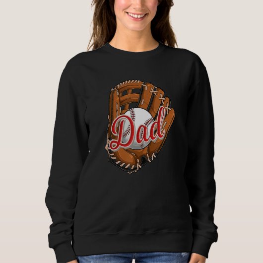 Baseball Dad  Softball Sport Player Daddy Papa Sweatshirt (Vorderseite)