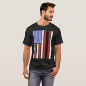 Baseball Dad USA Flag Baseball Player Fan Coach T-Shirt (Vorne ganz)