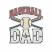 Baseball Dad Vintage Engraving Shirt Design_1 Aufkleber (Vorderseite)