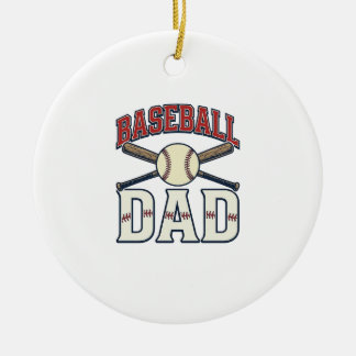 Baseball Dad Vintage Engraving Shirt Design_1 Keramik Ornament