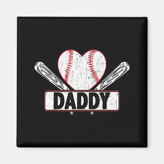 Baseball Daddy Matching Family Softball Baseball L Magnet (Vorne)