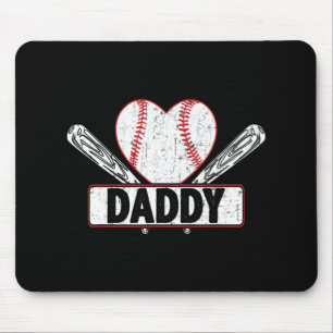 Baseball Daddy Matching Family Softball Baseball L Mousepad