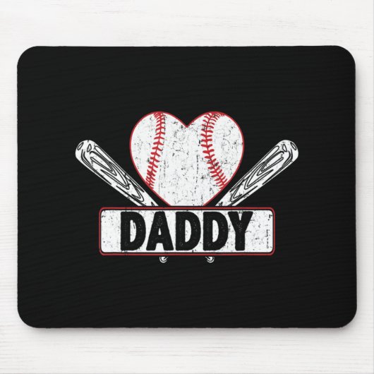 Baseball Daddy Matching Family Softball Baseball L Mousepad (Vorne)
