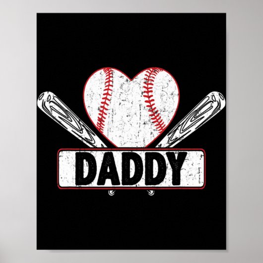 Baseball Daddy Matching Family Softball Baseball L Poster (Vorne)