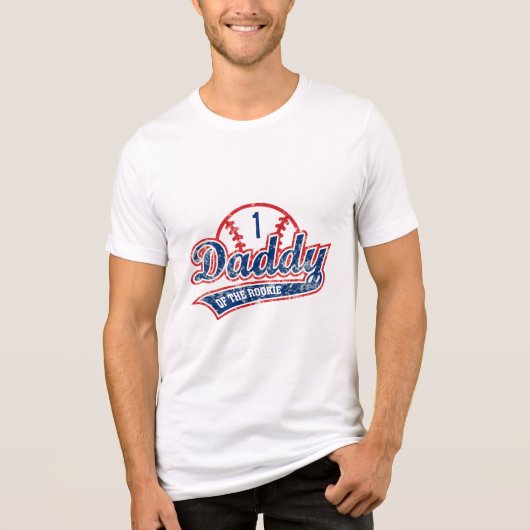 Baseball Daddy of the Rookie 1st Birthday Party Tri-Blend Shirt (Vorderseite)