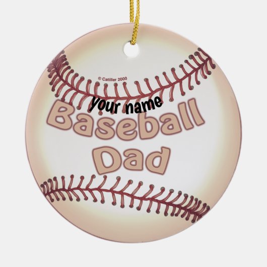Baseball-Daddy-Ornament Keramik Ornament (Vorne)