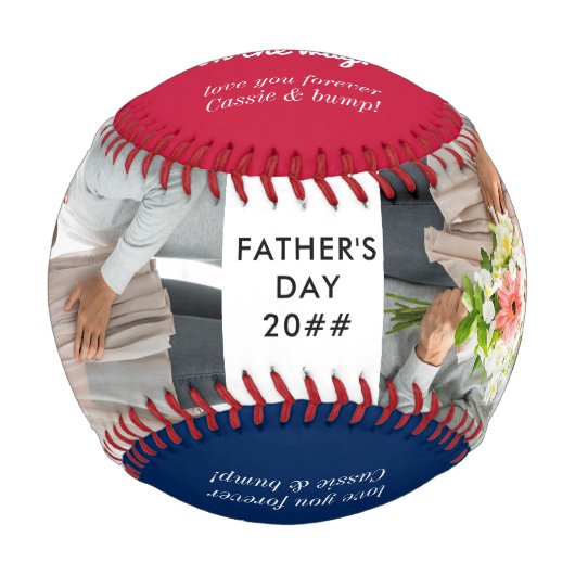 Baseball Daddy wird 2 Foto Personalisiert (Vorderseite)