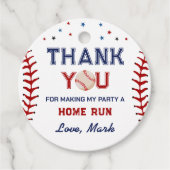 Baseball Danke, Geburtstag Geschenkanhänger (Vorderseite)