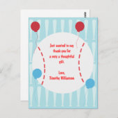 Baseball Danke, Post Card Postkarte (Vorne/Hinten)