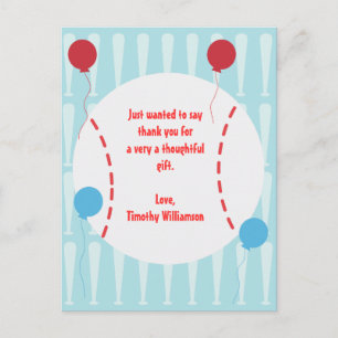 Baseball Danke, Post Card Postkarte