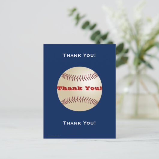 Baseball Danke, Postcard Postkarte (Stehend Vorderseite)