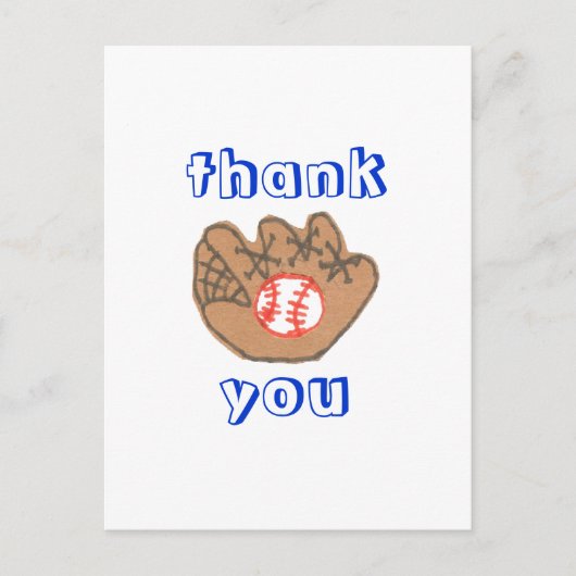Baseball danke Postkarte (Vorderseite)