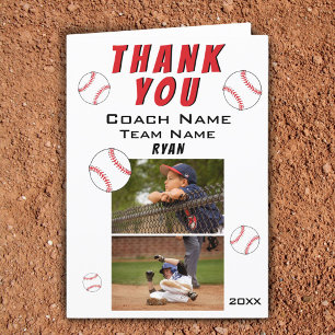 Baseball Danke Trainer 2 Foto Karte