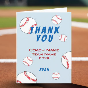 Baseball Danke Trainer Karte