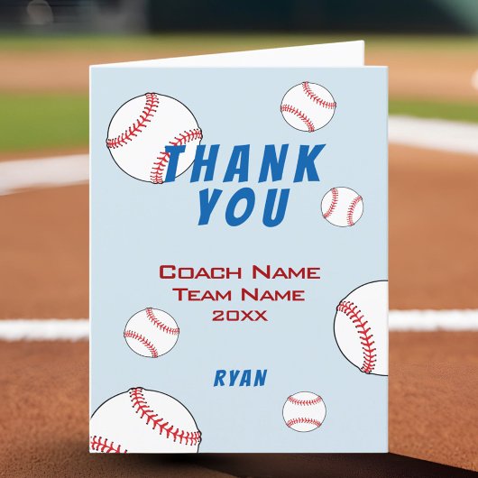 Baseball Danke Trainer Karte