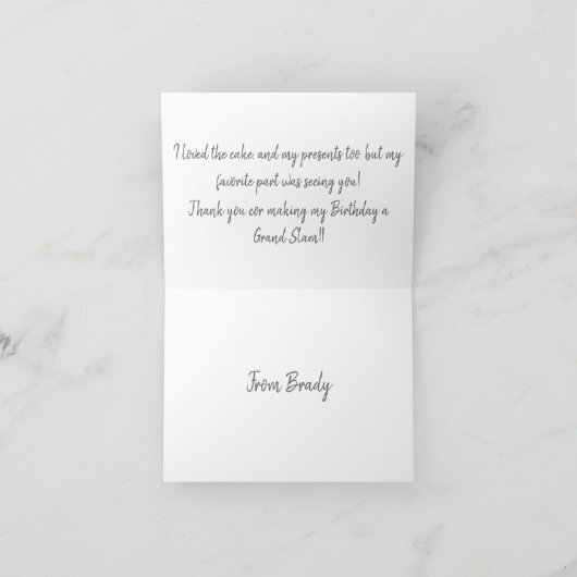 Baseball Dankeschön Karte (Innenseite)