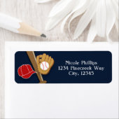 Baseball Dark Blue Sports Address Labels (Insitu)
