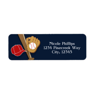 Baseball Dark Blue Sports Address Labels