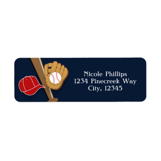 Baseball Dark Blue Sports Address Labels (Vorne)