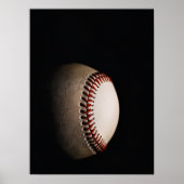 Baseball Dark Textured Minimalist Poster (Vorne)