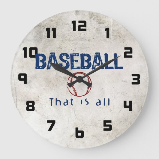 Baseball, das ist alles große wanduhr (Vorderseite)