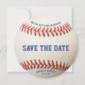 Baseball das perfekte Catch-Foto Hochzeit Save The Date (Vorderseite)