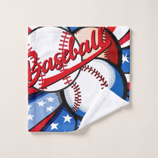 Baseball Days Badhandtuch Set (Waschlappen)