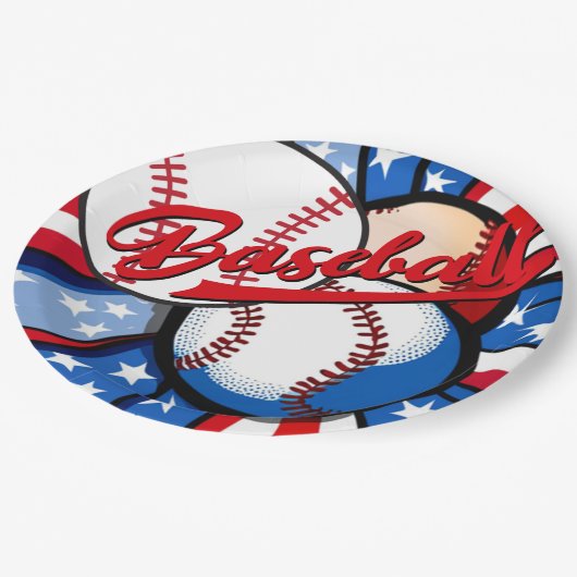 Baseball Days Pappteller (Schrägansicht)