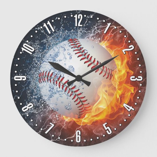 Baseball-Decorationswall-Uhr Große Wanduhr (Vorderseite)