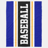 BASEBALL Deep Blue Yellow Black Athletic Stripes Fleecedecke (Vorderseite)