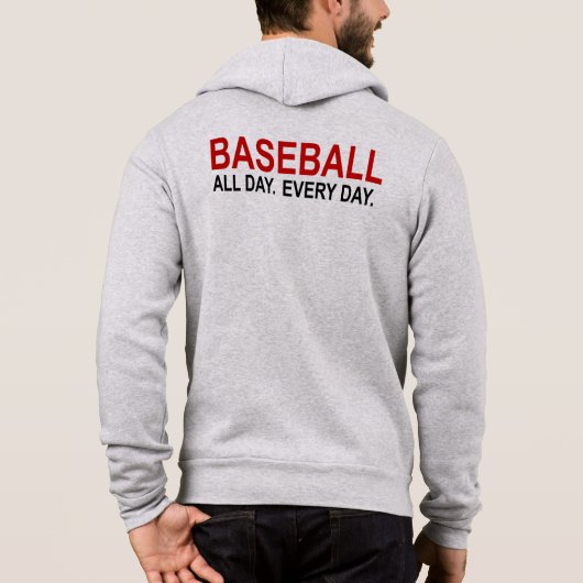 Baseball den ganzen Tag Hoodie (Rückseite)