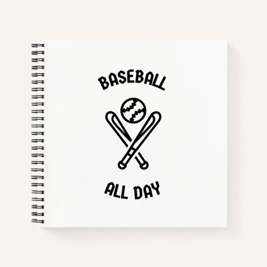 Baseball den ganzen Tag Notizblock (Vorderseite)