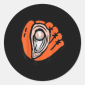 Baseball der Austernfänger Runder Aufkleber (Vorderseite)