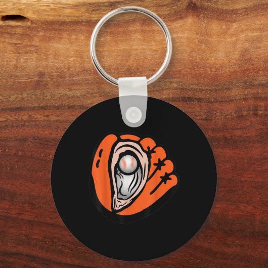 Baseball der Austernfänger Schlüsselanhänger (Vorderseite)