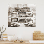 Baseball der Nationalliga 1888 Poster (Küche)