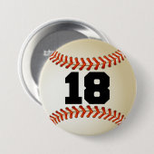 Baseball der Nr.-18 Button (Vorne & Hinten)