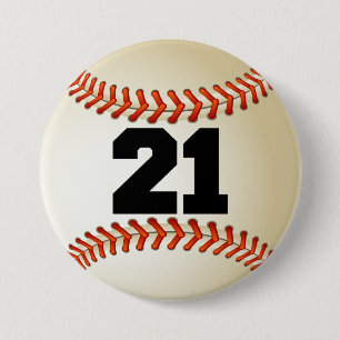 Baseball der Nr.-21 Button