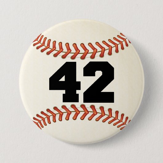 Baseball der Nr.-42 Button (Vorderseite)