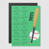Baseball Design 2025 Kalender Magnetkarte (Vorne/Hinten)