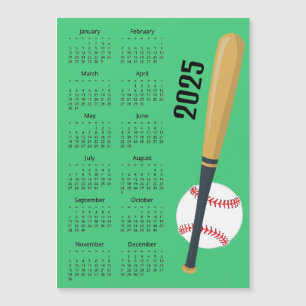 Baseball Design 2025 Kalender Magnetkarte