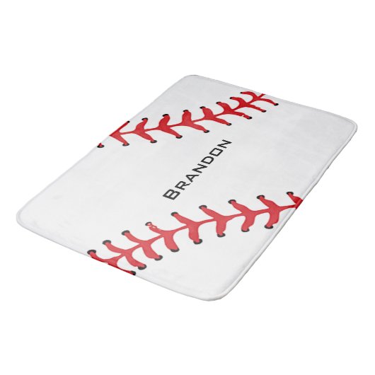 Baseball Design Bath Mat Badematte (Schrägansicht)