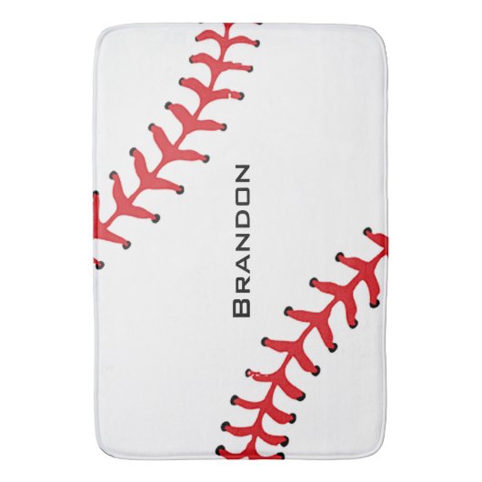 Baseball Design Bath Mat Badematte (Vorderseite Vertikal)
