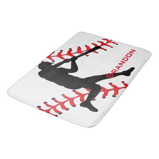 Baseball Design Bath Mat Badematte (Schrägansicht)