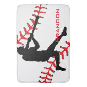 Baseball Design Bath Mat Badematte (Vorderseite Vertikal)