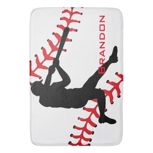 Baseball Design Bath Mat Badematte (Vorderseite Vertikal)
